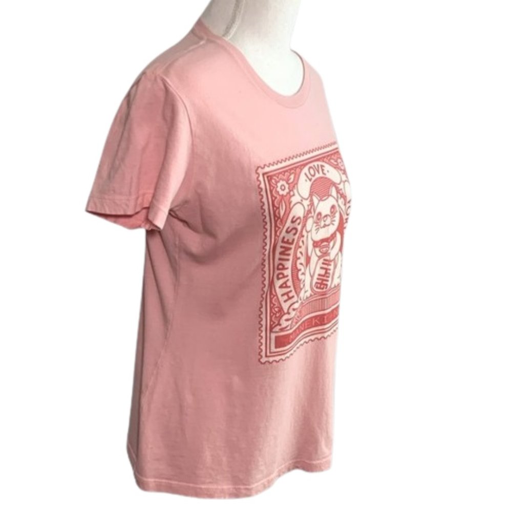 Next Level Cotton Black Maneki Neko T-Shirt Short Sleeve Size M - Picture 2 of 7